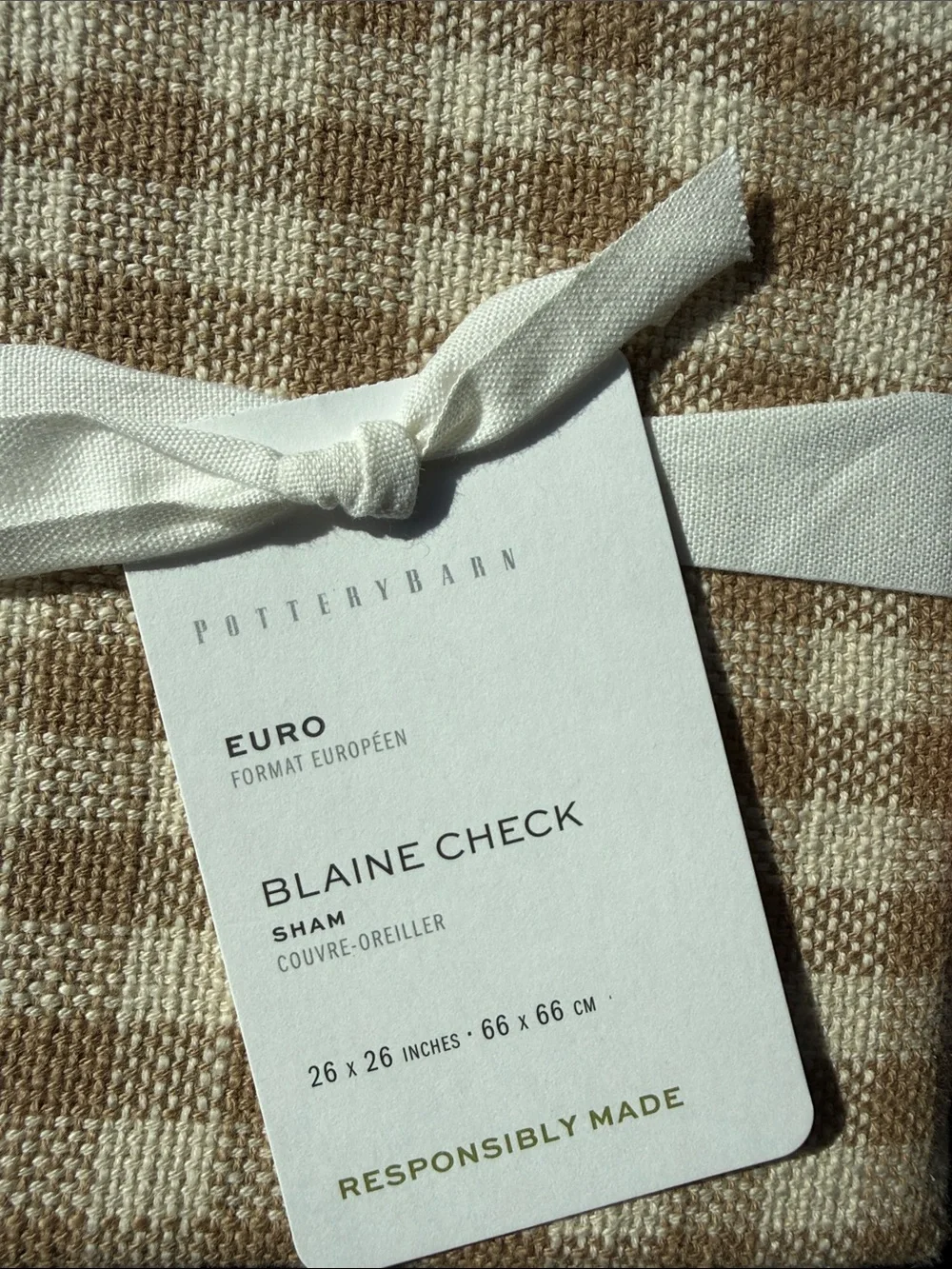 Pottery Barn Blaine Plad Euro Sham (only) set of 2